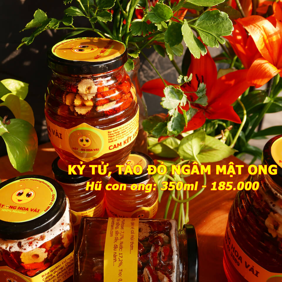 Kỷ tử táo đỏ ngâm mật ong 350ml Kỷ tử táo đỏ ngâm mật ong 350ml